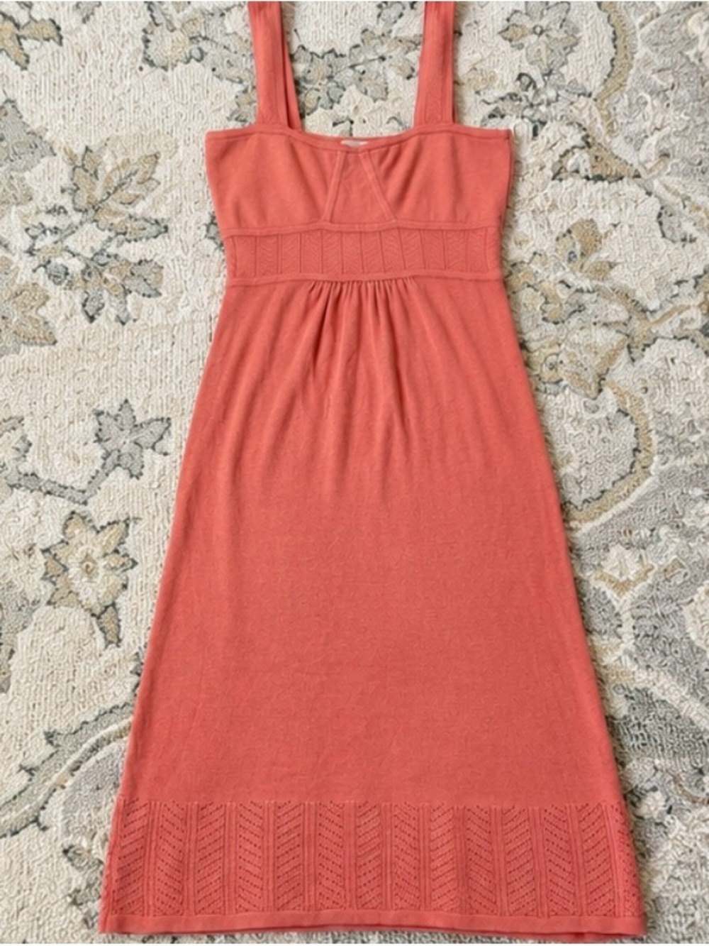 Badgley Mischka Coral Knit Midi Sundress